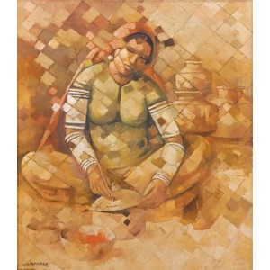 Lal Muhammad Pathan, 24 x 30 Inch, Oil on Canvas, Figurative Painting, AC-LM-011